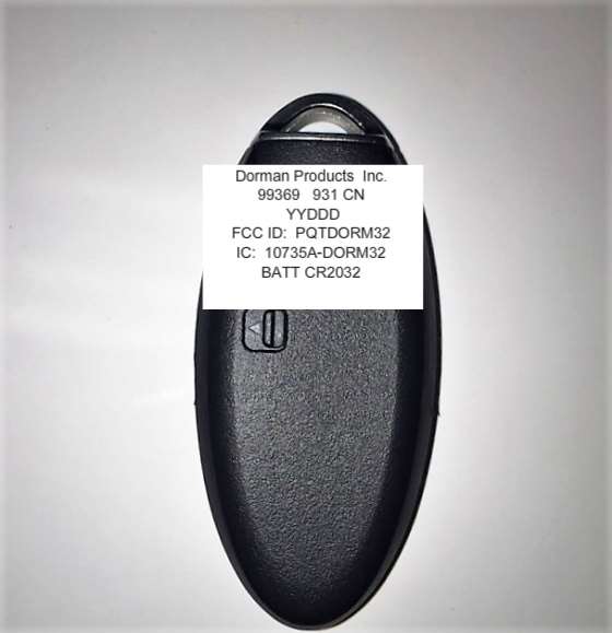 FCC ID PQTDORM32 ID Label Location Info