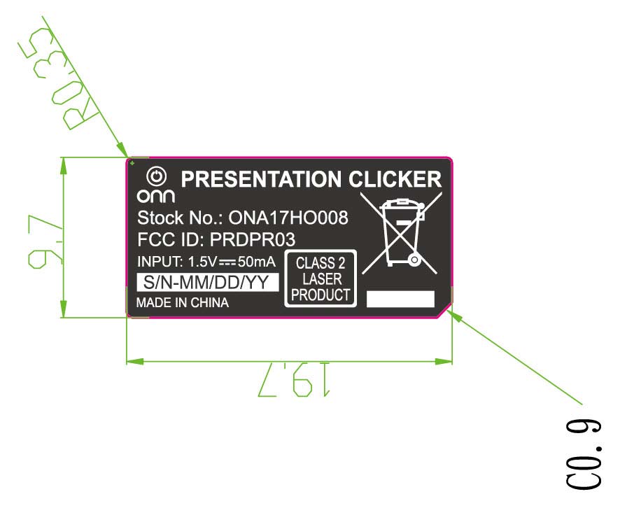 FCC ID PRDPR03 ID Label Location Info