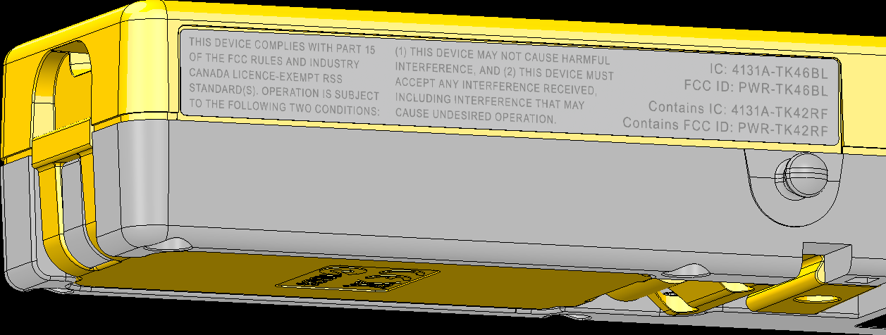 FCC ID PWR-TK46BL ID Label Location Info