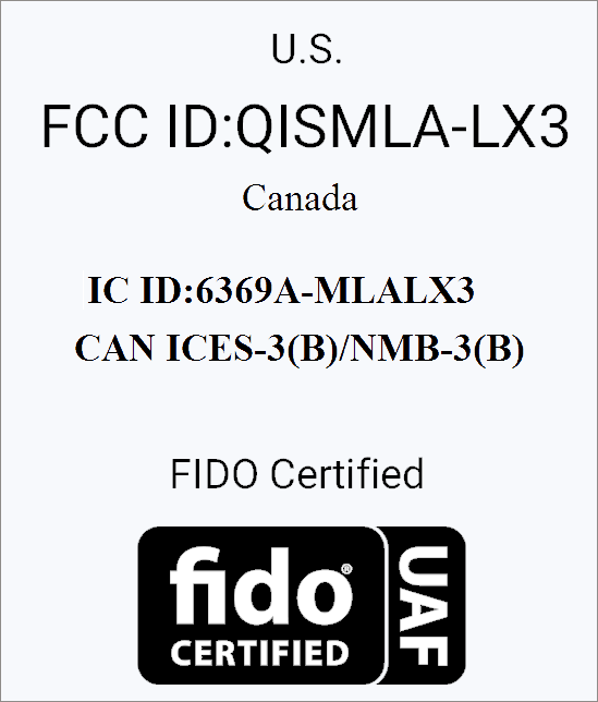 FCC ID QISMLA-LX3 ID Label Location Info