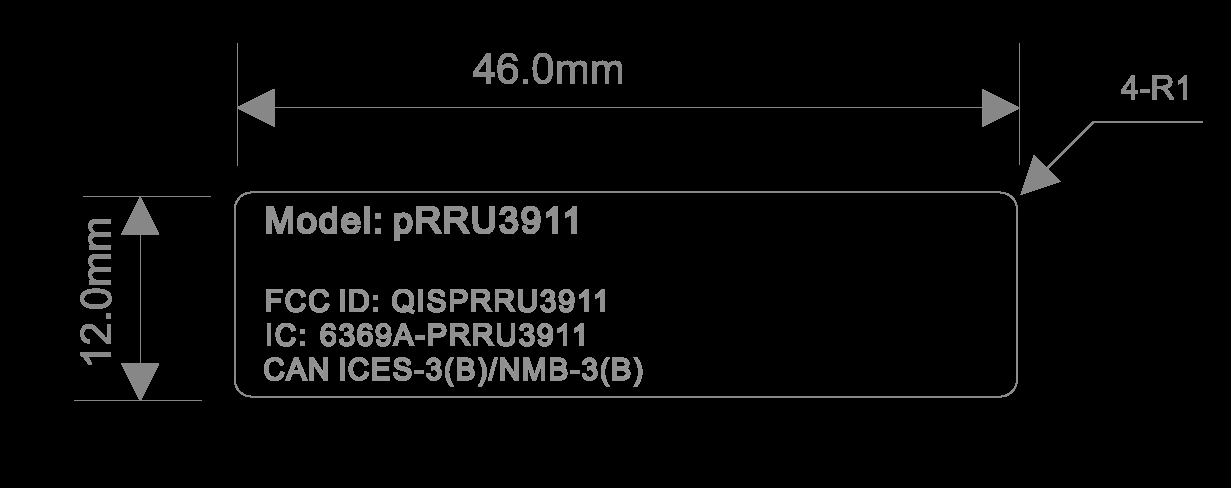 FCC ID QISPRRU3911 ID Label Location Info