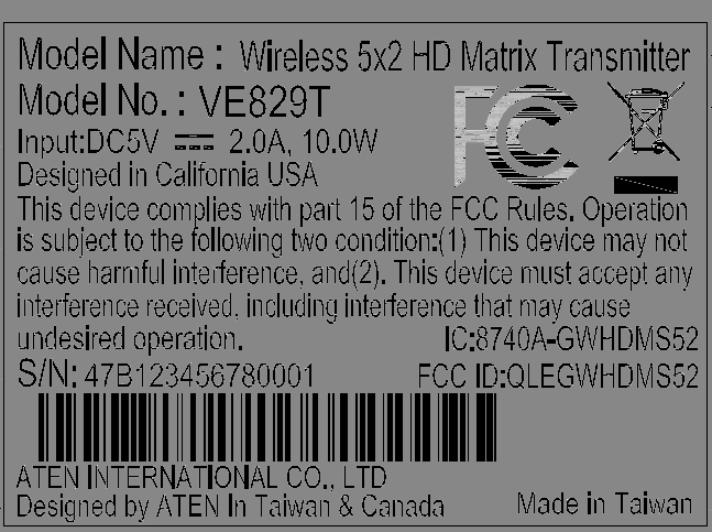FCC ID QLEGWHDMS52 ID Label Location Info