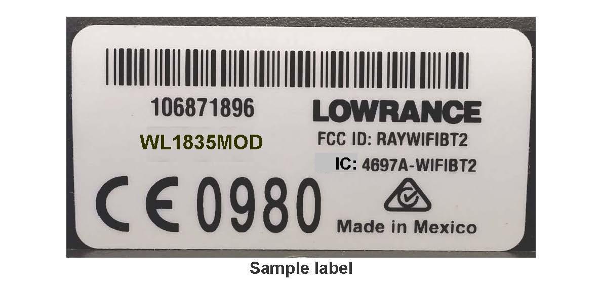 FCC ID RAYWIFIBT2 ID Label Location Info