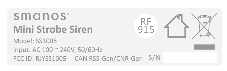 FCC ID RJYSS1005 ID Label Location Info