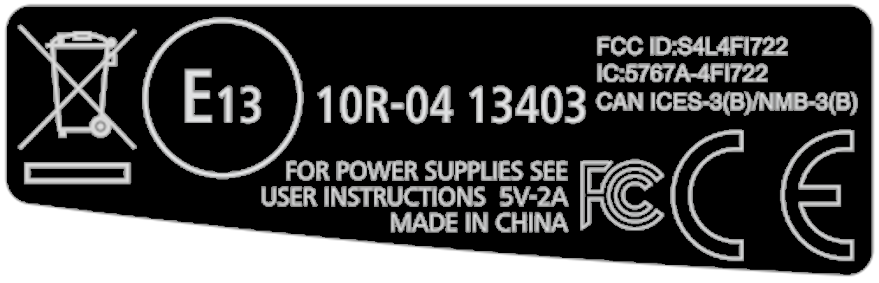 FCC ID S4L4FI722 ID Label Location Info