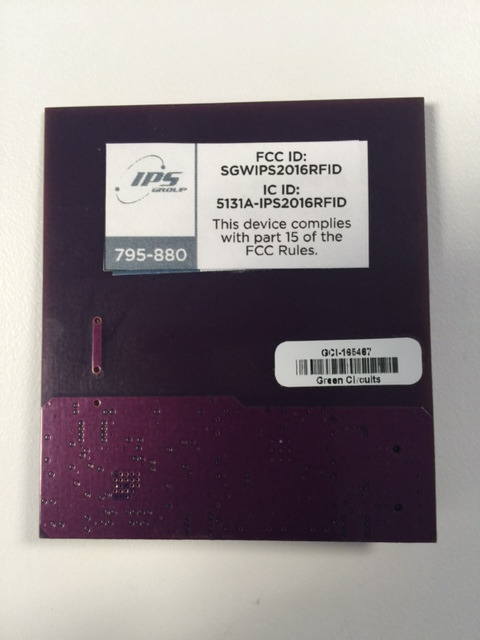 FCC ID SGWIPS2016RFID ID Label Location Info