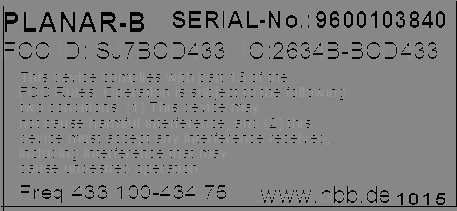 FCC ID SJ7BCD433 ID Label Location Info