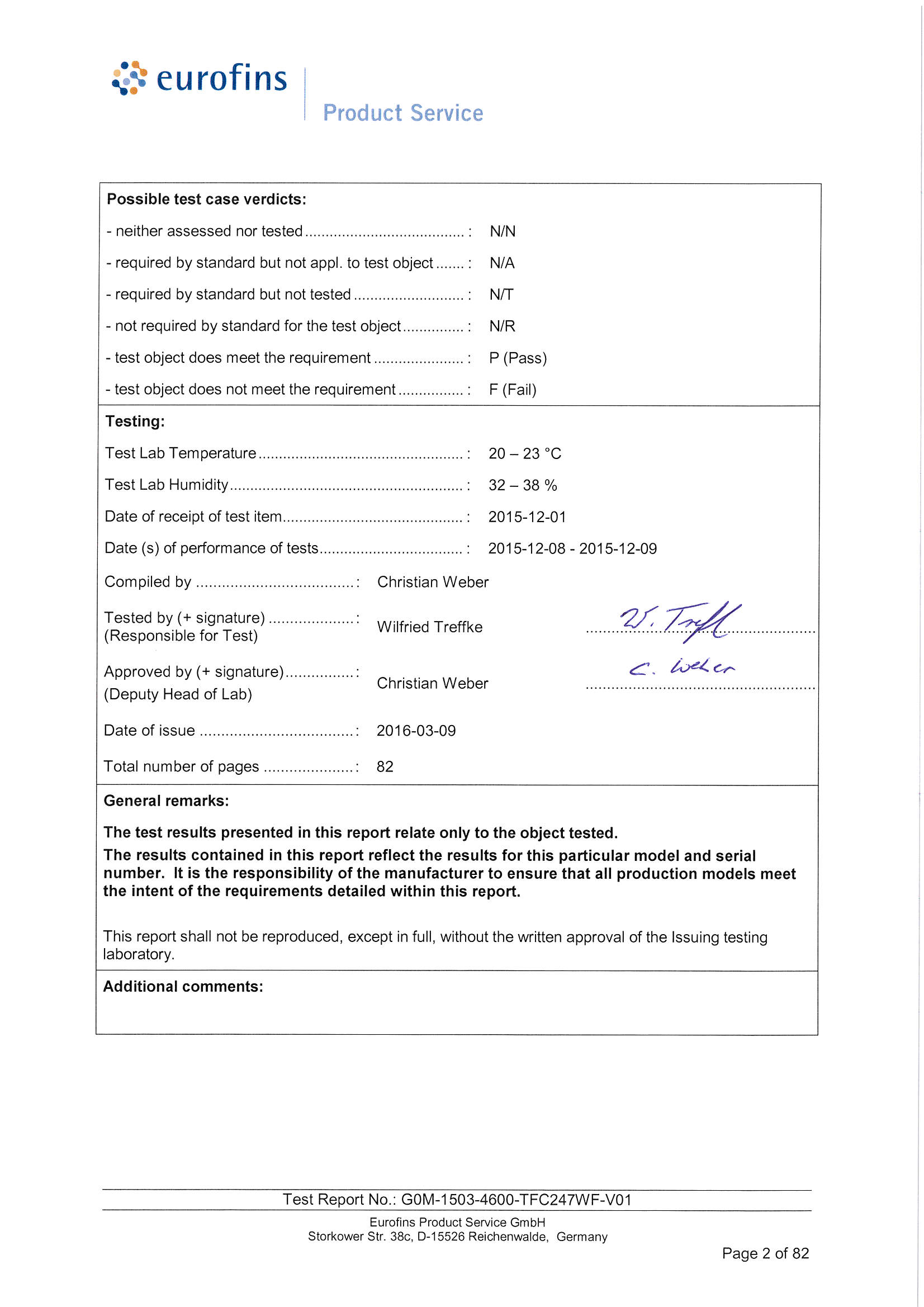 FCC ID T7V-9320 Test Report