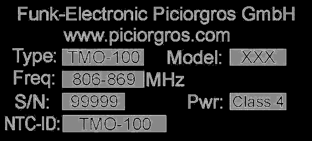 FCC ID TO9TMO-100 Users Manual