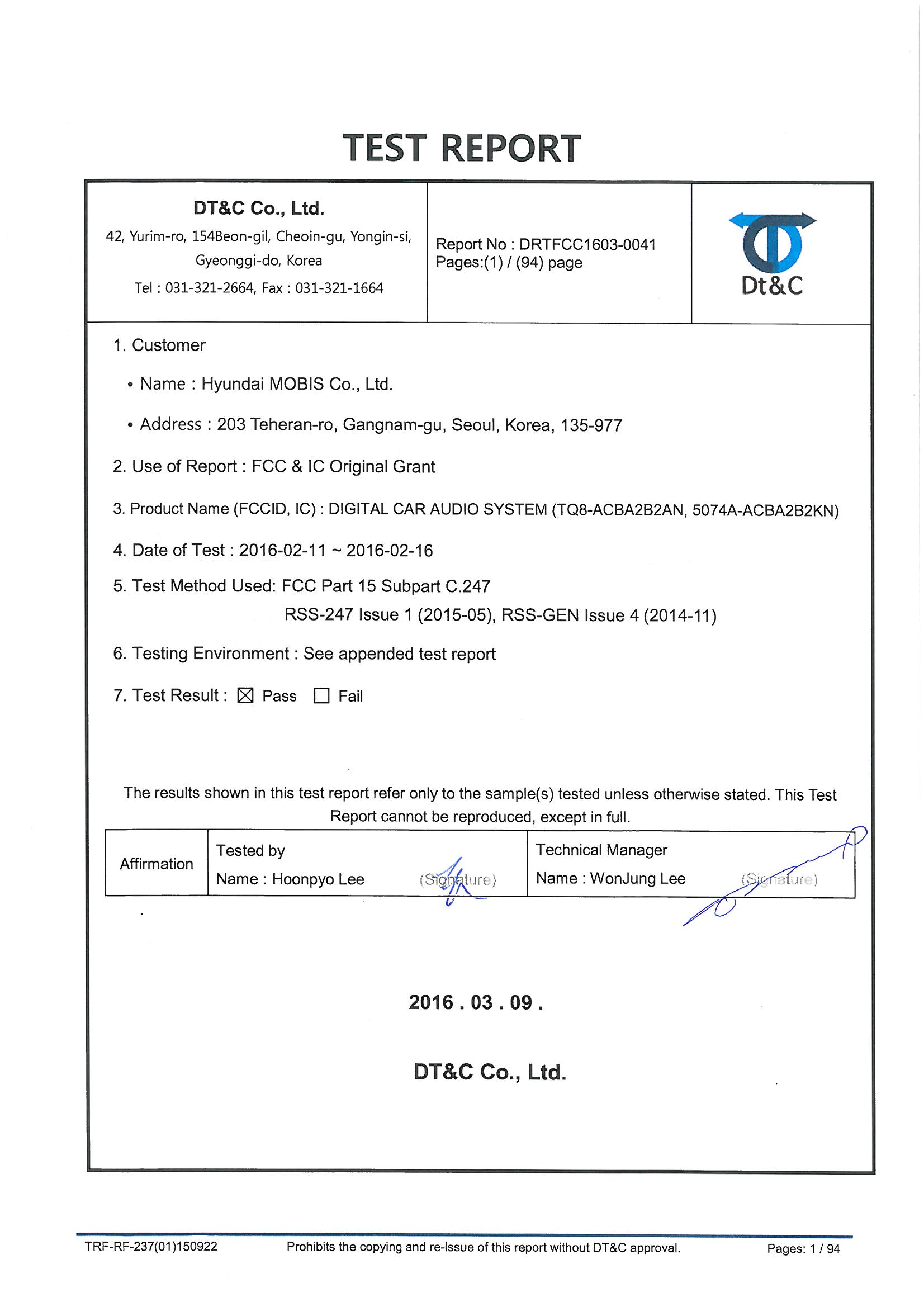 FCC ID TQ8-ACBA2B2AN Test Report