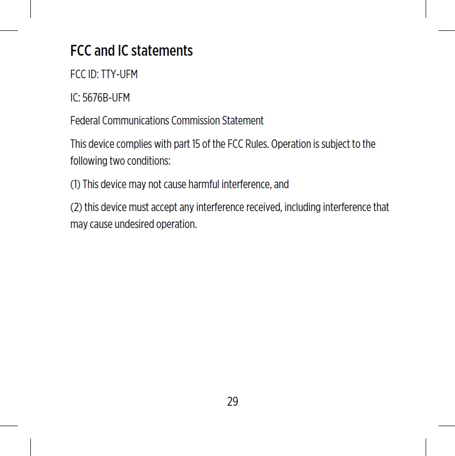 FCC ID TTY-UFM ID Label Location Info