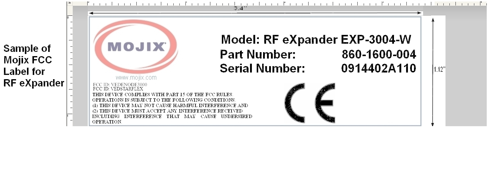 FCC ID VEDSTARFLEX ID Label Location Info