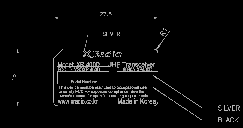 FCC ID VSOXP-400D ID Label Location Info