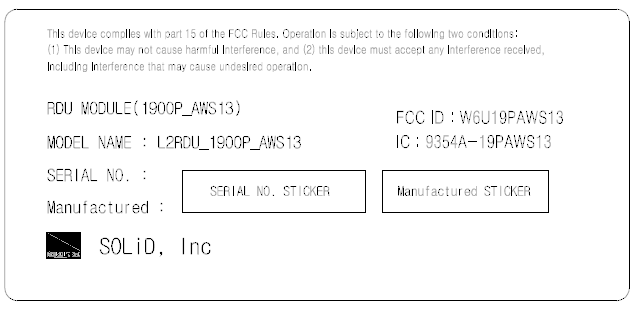 FCC ID W6U19PAWS13 ID Label Location Info