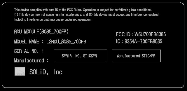 FCC ID W6UL23WCS ID Label Location Info