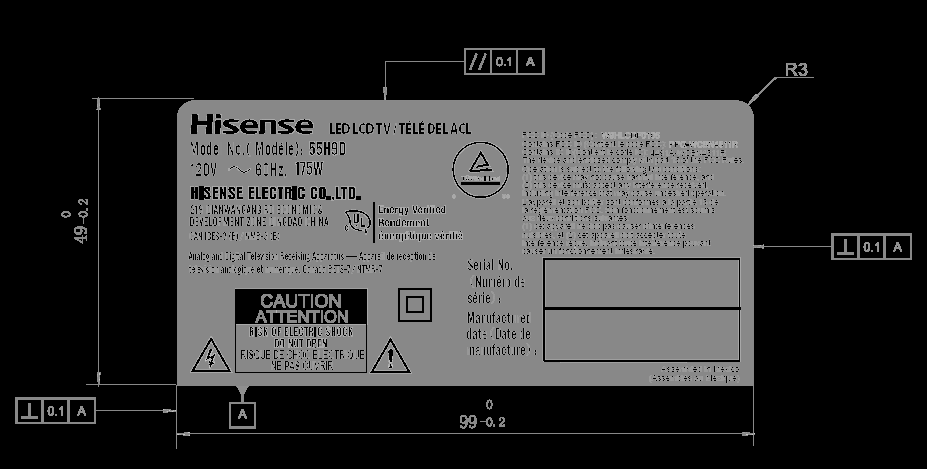 FCC ID W9HLCDF0105 ID Label Location Info