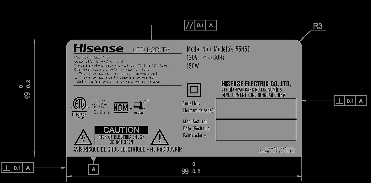 FCC ID W9HLCDF0107 ID Label Location Info