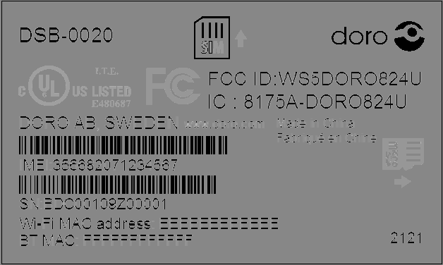 FCC ID WS5DORO824U ID Label Location Info