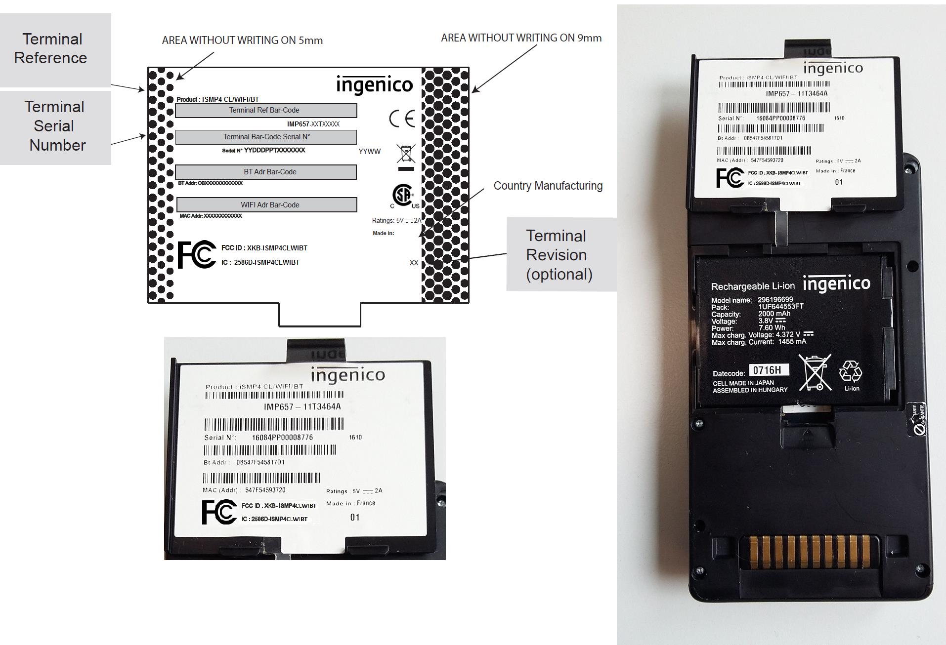 FCC ID XKB-ISMP4CLWIBT ID Label Location Info