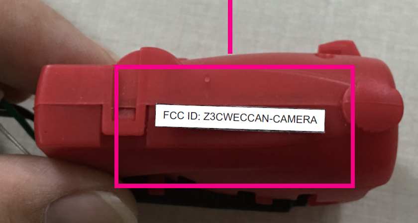 FCC ID Z3CWECCAN-CAMERA ID Label Location Info