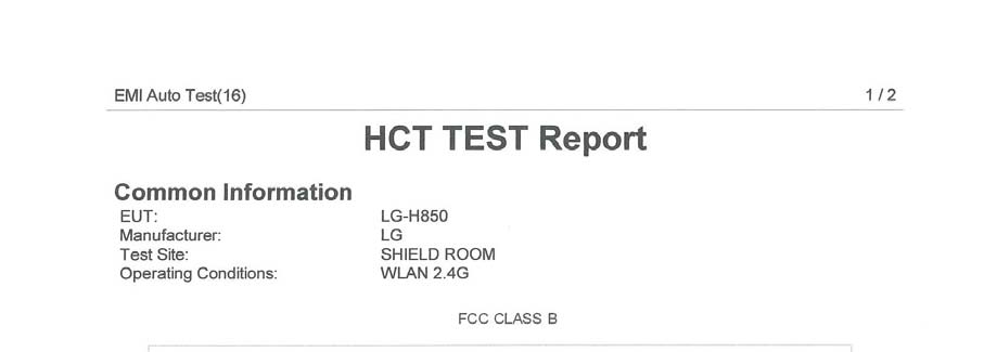 FCC ID ZNFH850 Test Report