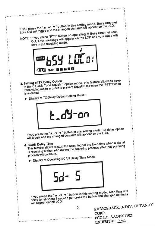 USERS MANUAL PAGE FIVE