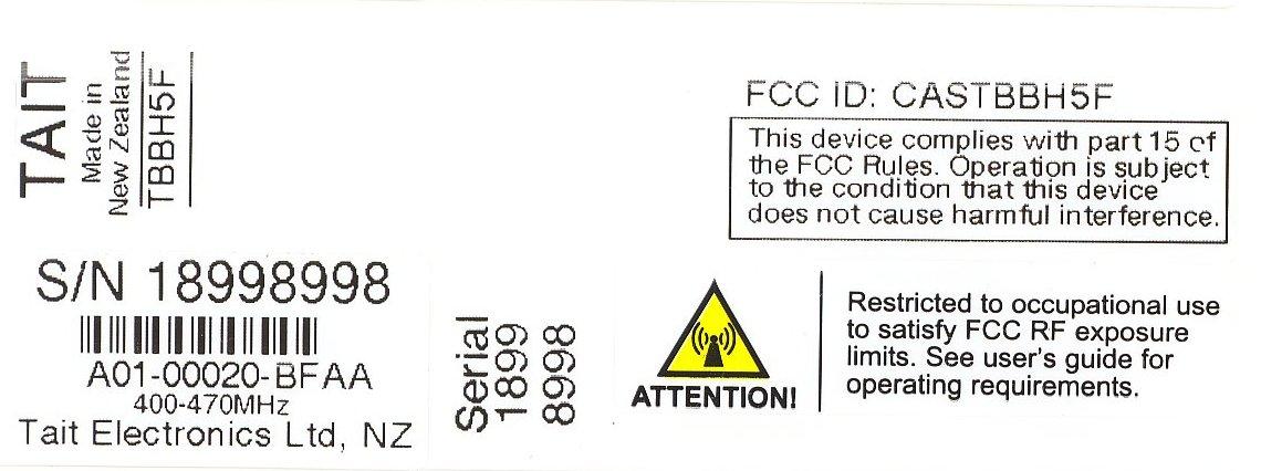 FCC ID Label