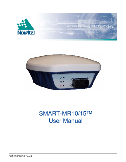 First page of SMART-MR10/15™ User Manual - Lefebure