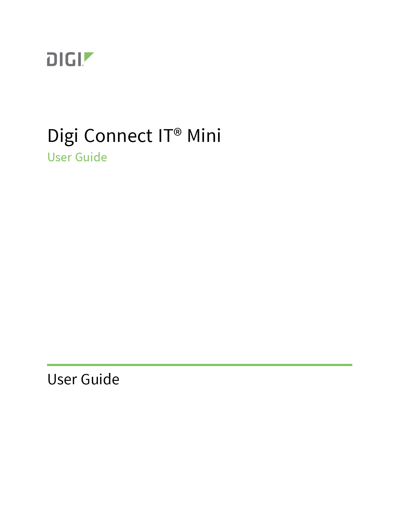 First page of [PDF] Digi Connect IT® Mini User Guide - Express Systems & Peripherals