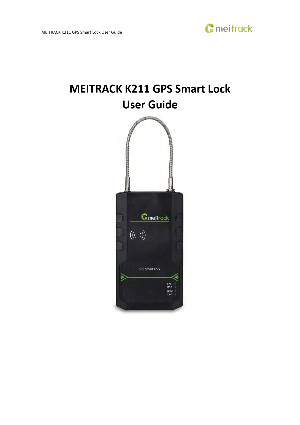 First page of MEITRACK K211 GPS Smart Lock User Guide