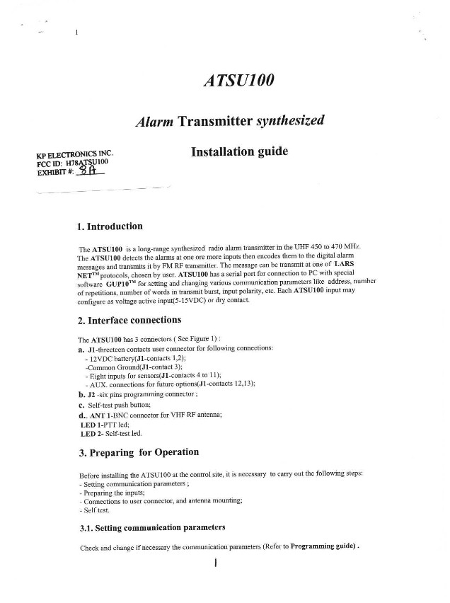 Users Manual Pg one