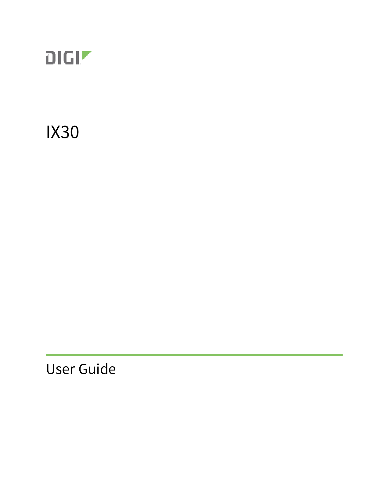 First page of IX30 User Guide