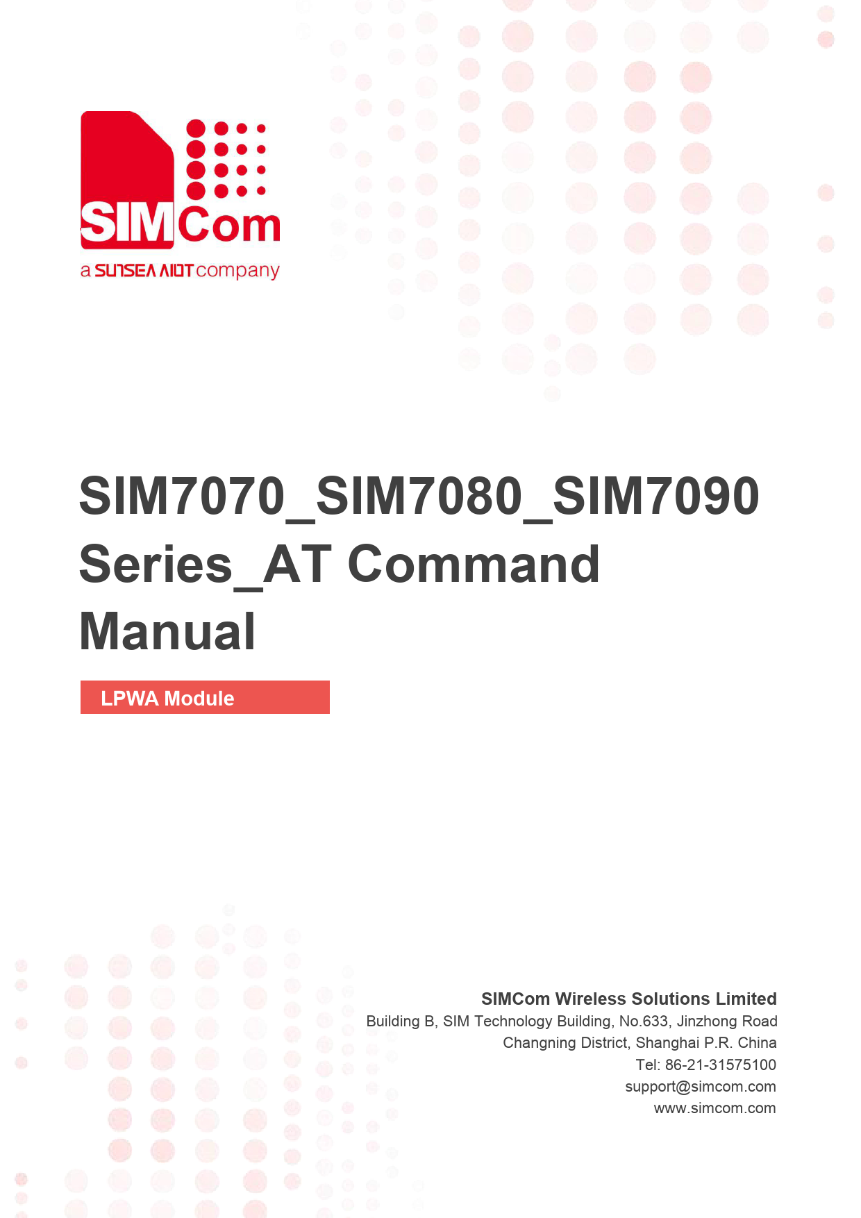 First page of SIM7070 SIM7080 SIM7090 Series ATCommand Manual