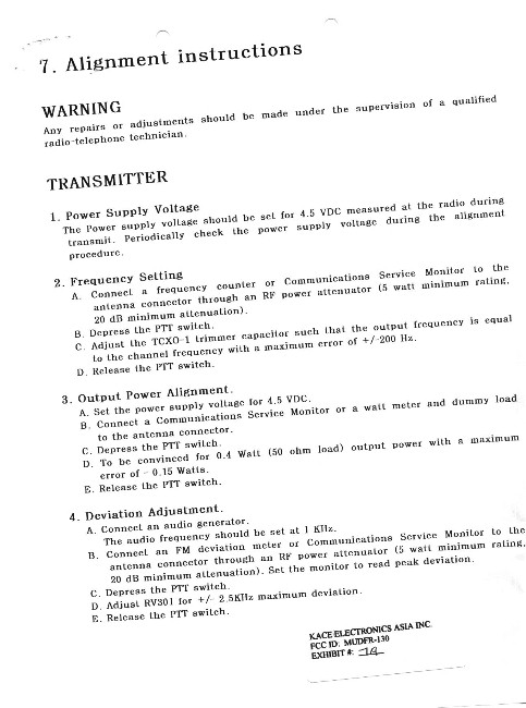 Tuning procedure page one
