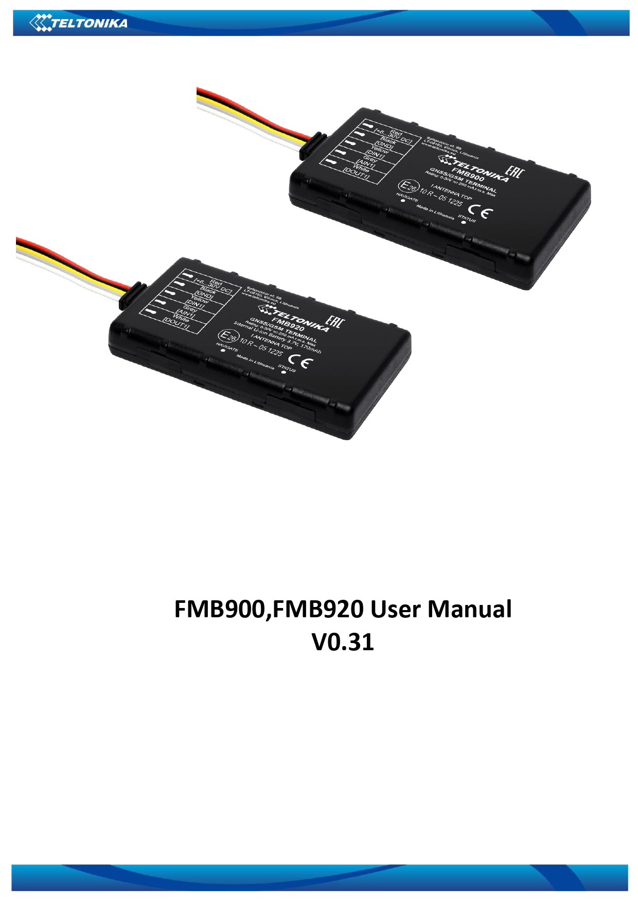 First page of FMB9 Manual