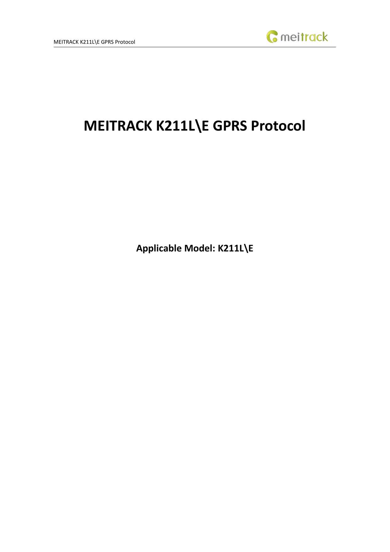 First page of [PDF] MEITRACK K211L\E GPRS Protocol