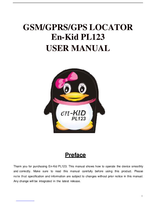 First page of Download PDF User Manual