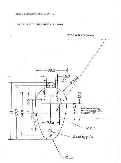 SKETCH OF FCC ID LABEL LOCATION