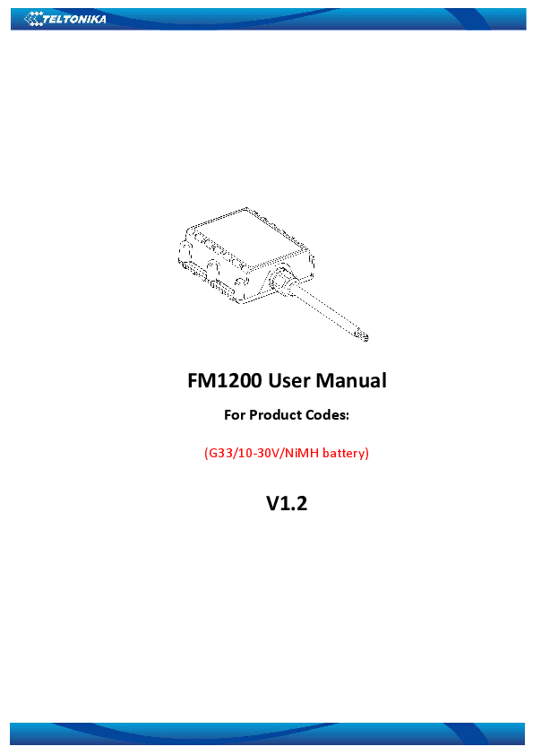 First page of <b>FM1200 User Manual</b> - Plantron