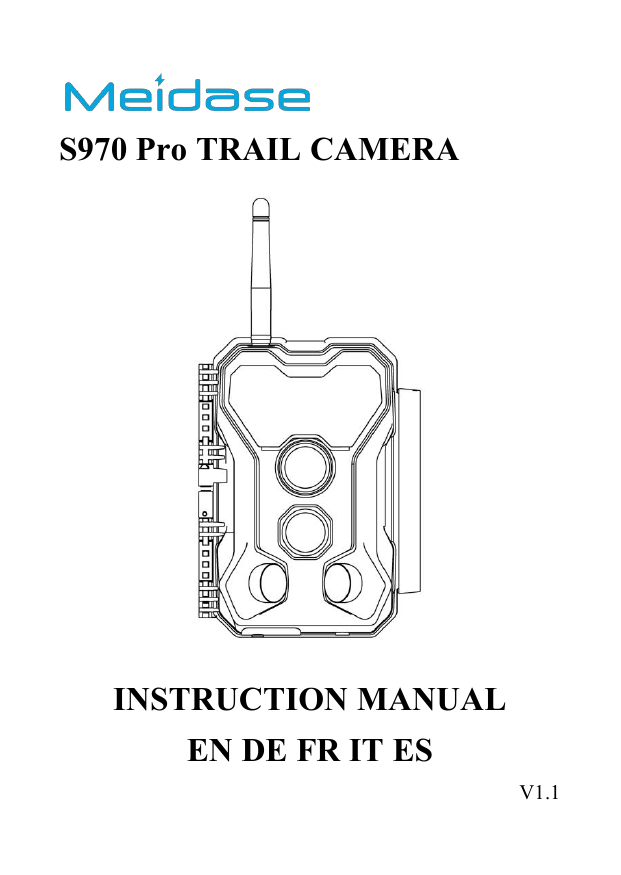 First page of [PDF] S970 Pro TRAIL CAMERA INSTRUCTION MANUAL EN DE FR IT ES