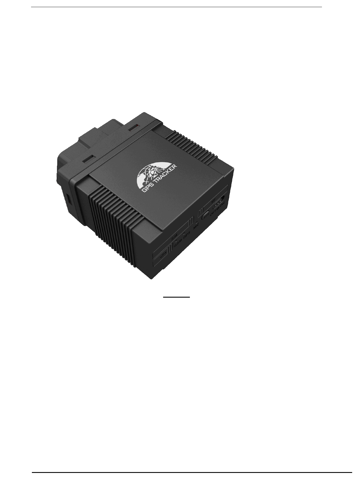 First page of Gsm/Gprs/Gps Tracker User Manual