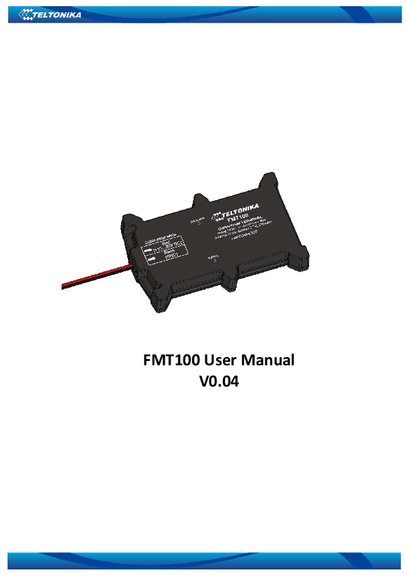 First page of FMB001 <b>User Manual</b> - Home - Shop Online