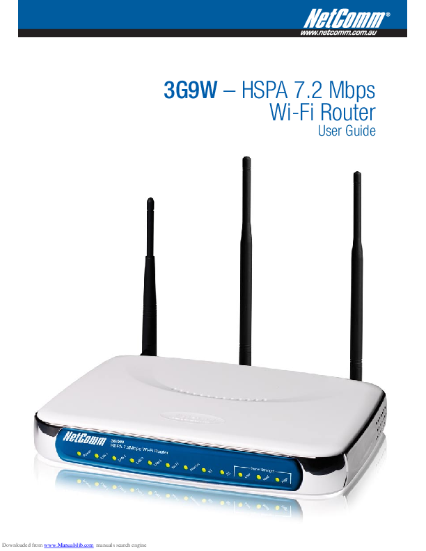 First page of User manual for Netcomm 3G9WB - manual-412