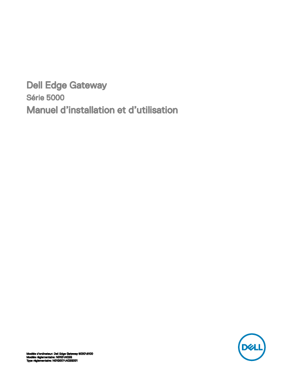 First page of Dell Edge Gateway Série 5000 Manuel d'installation et d'utilisation