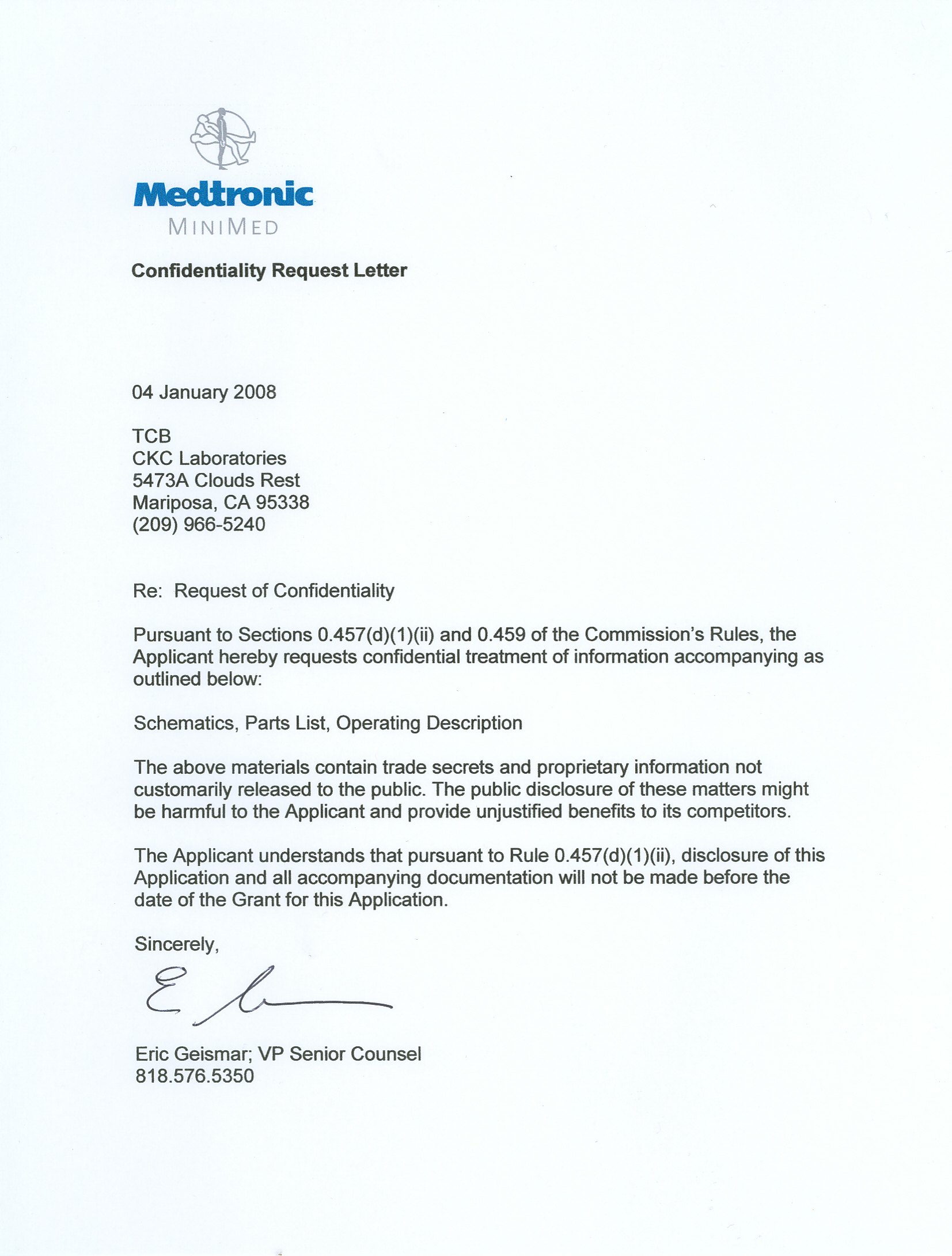 Confidentiality Letter