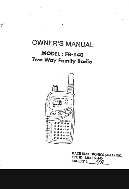 USERS MANUAL PAGE ONE