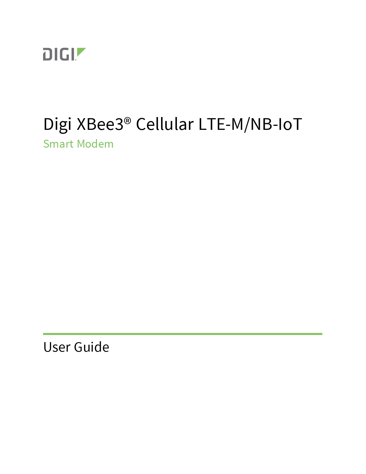 First page of Digi XBee3 Cellular LTE-M/NB-IoT Global Smart Modem User ...