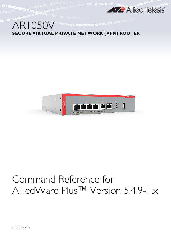 First page of [PDF] Command Reference for AR1050V - Allied Telesis