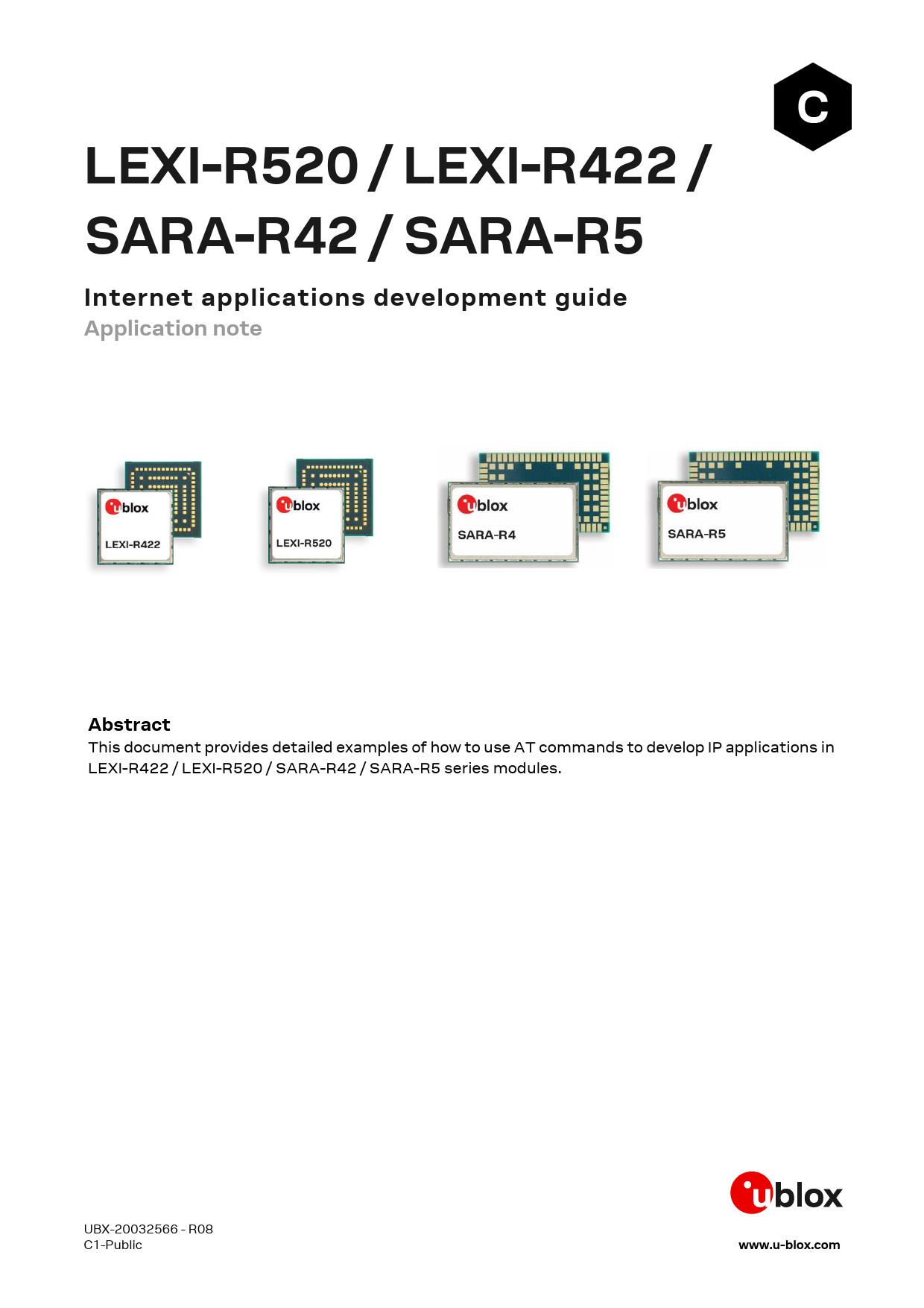 First page of [PDF] LEXI-R520 / LEXI-R422 / SARA-R42 / SARA-R5 - Mouser Electronics