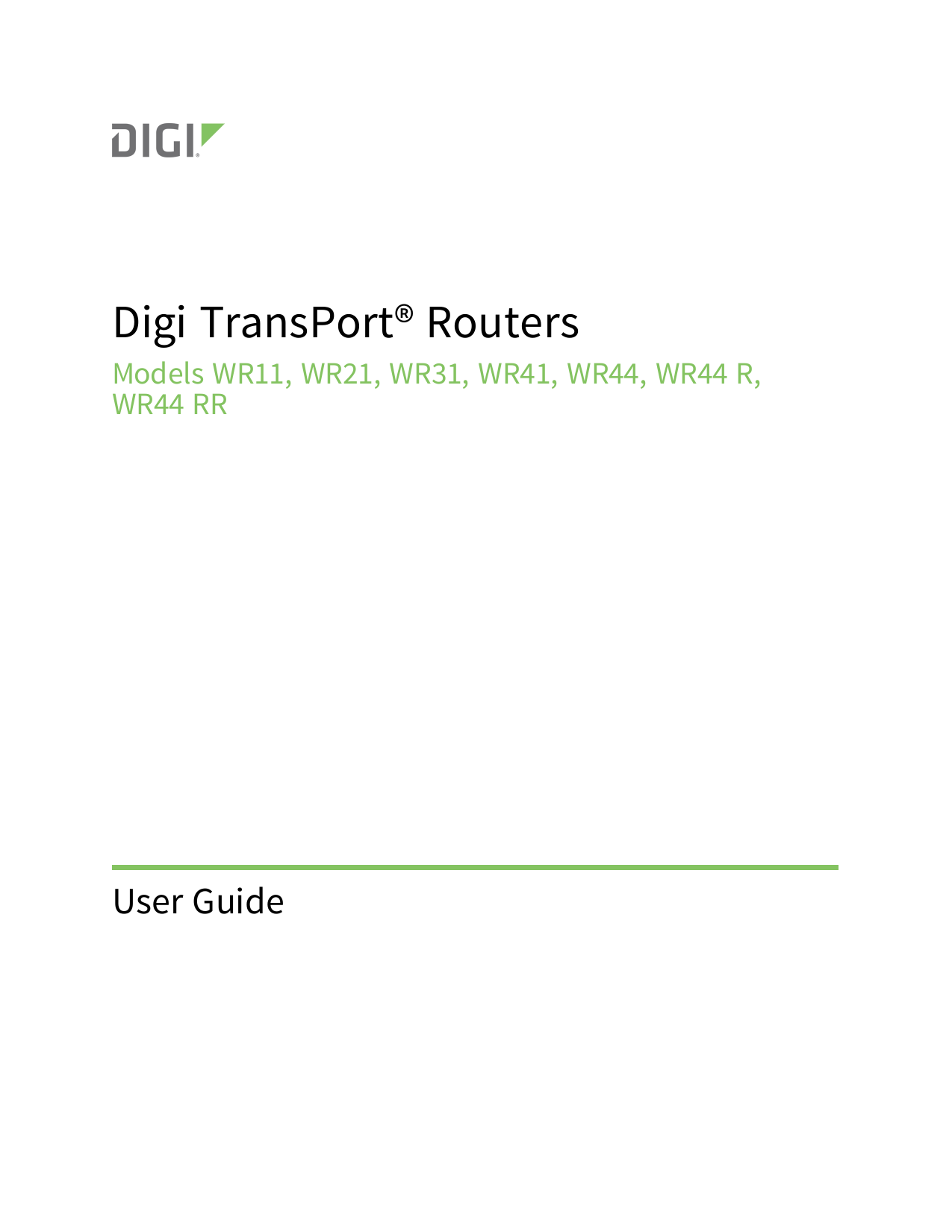 First page of [PDF] Digi TransPort® Routers User Guide